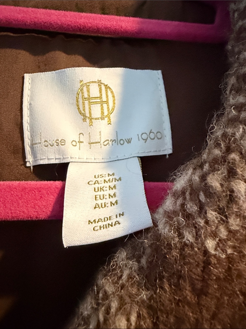 House of Harlow 1960 Brown & Cream Plaid Cropped Shacket - Picture 2 of 6